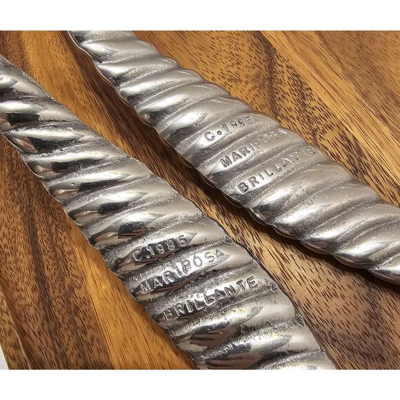 Cast Aluminum Large Fork Spoon Serving Utensils 1995 Mariposa Brillante - Picture 4 of 7